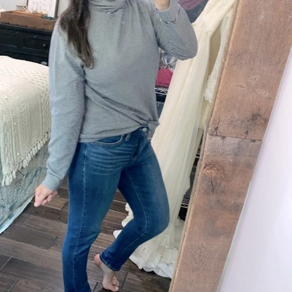 LL Bean striped turtleneck size large regular - Picture 2 of 5